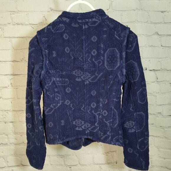 Zara Woman Textured Blue Jacket NEW WITH TAGS Style 7595/605/401 Size M - Picture 3 of 9